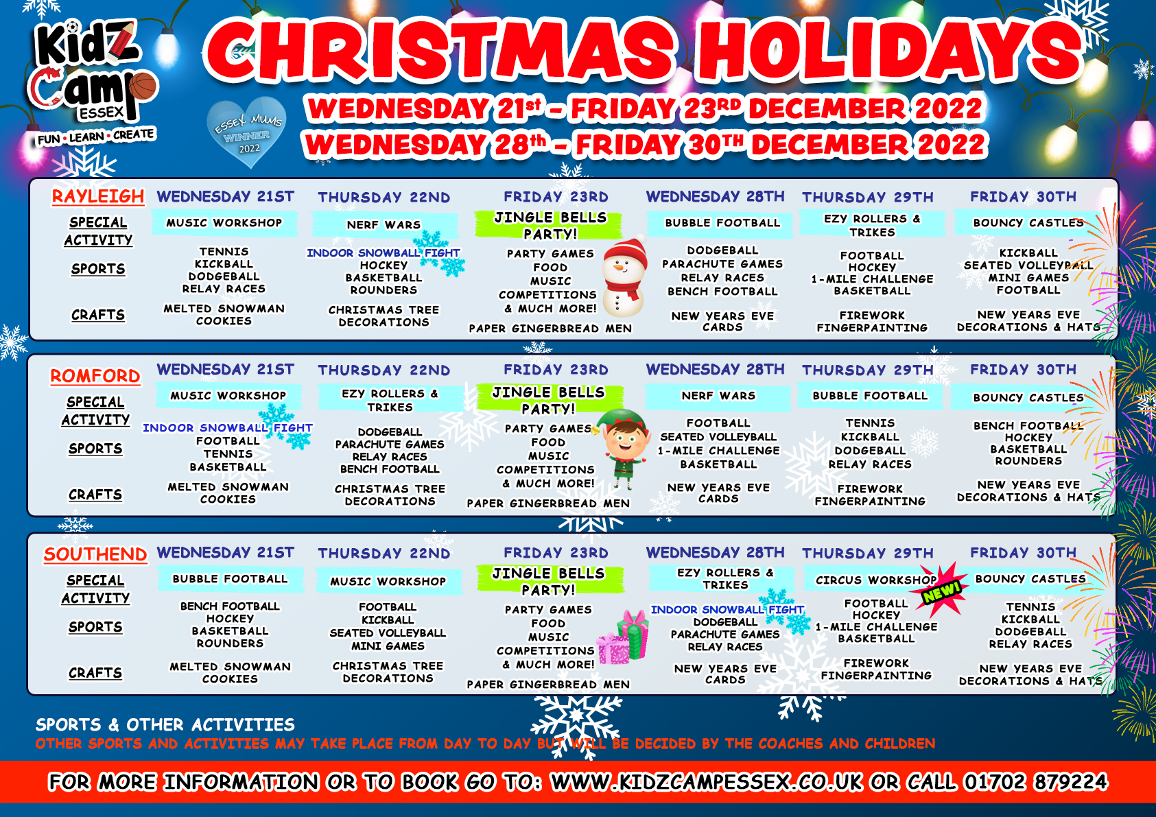 Southend Christmas Kidz Camp Essex
