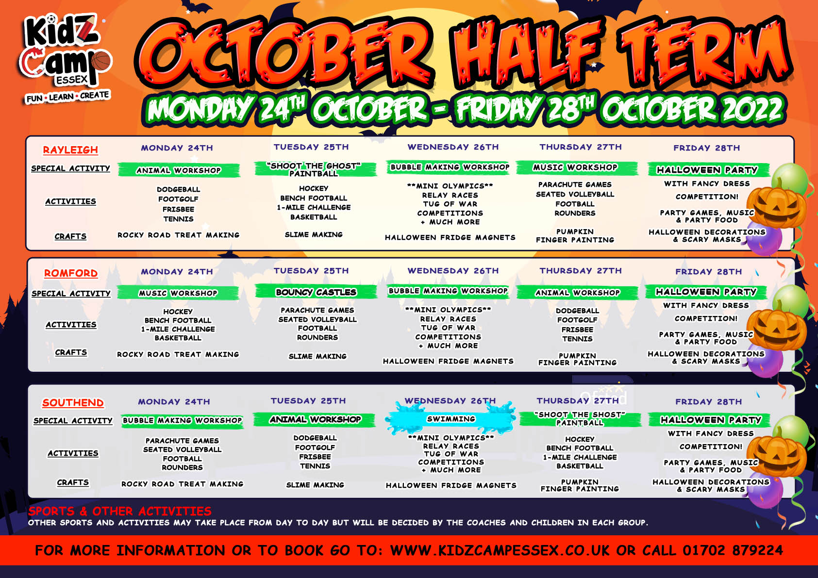 Romford October - Kidz Camp Essex